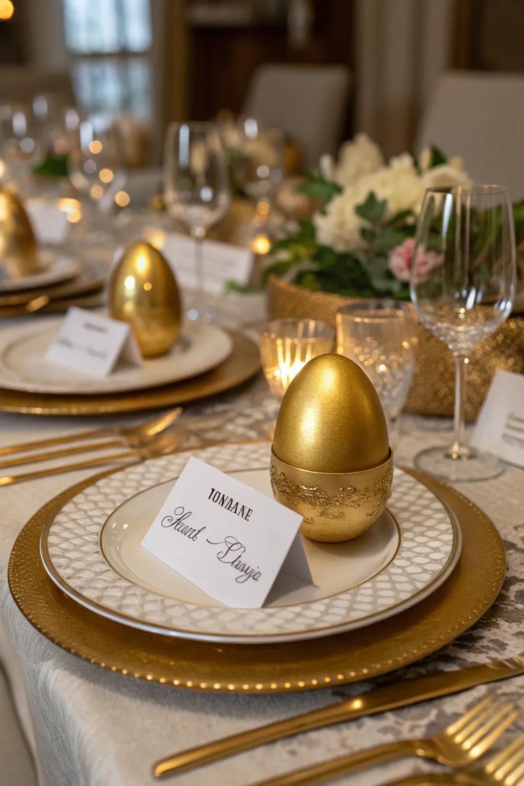 Gilded egg table guides bring sophistication to your Easter table.