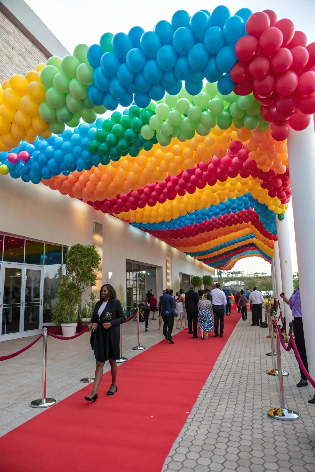 A balloon roof presents a whimsical overhead display.