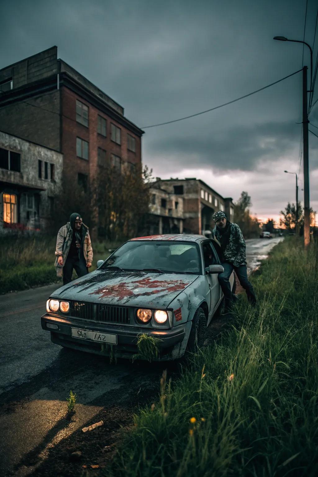 Zombie-themed ornaments establish a thrilling and spooky ambiance.