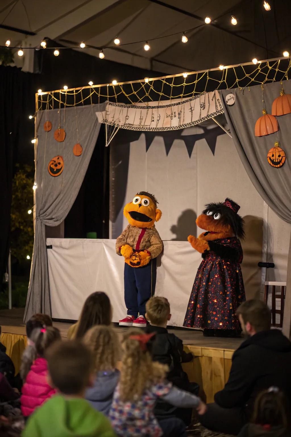 Engage visitors with a puppet show.