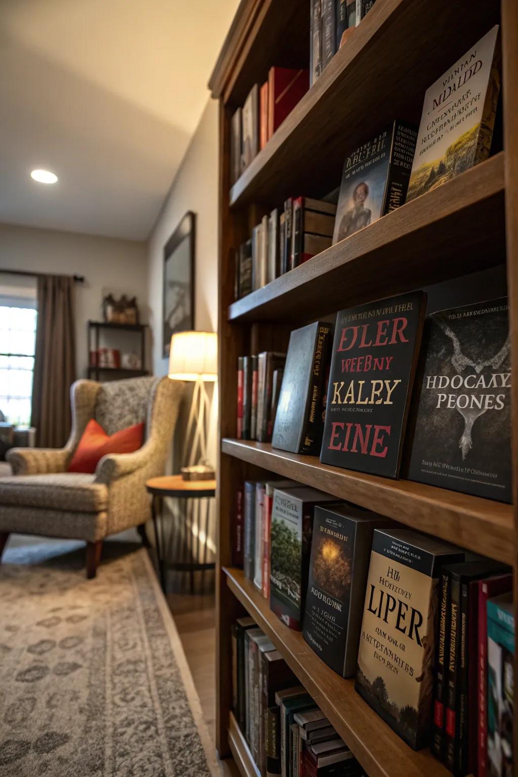 Spooky novel jackets craft intrigue.