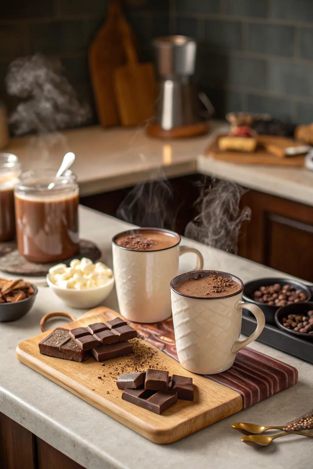 Gourmet hot chocolate set for a sweet Hanukkah treat.