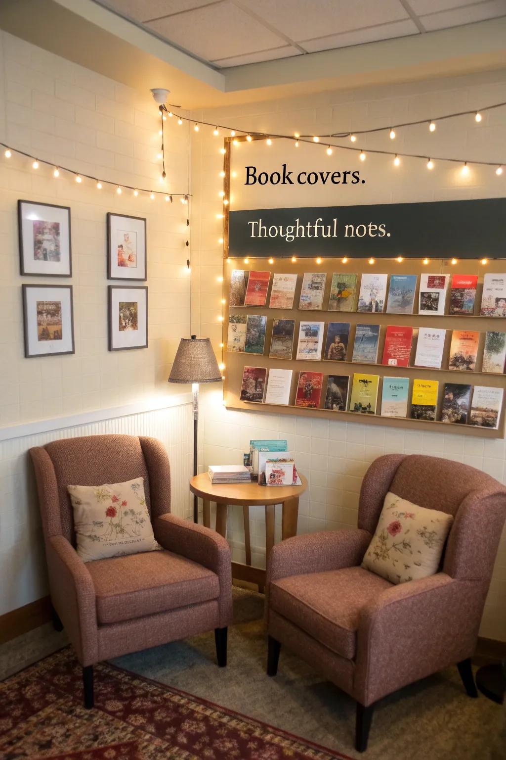 Explore books through a suggestions spot.