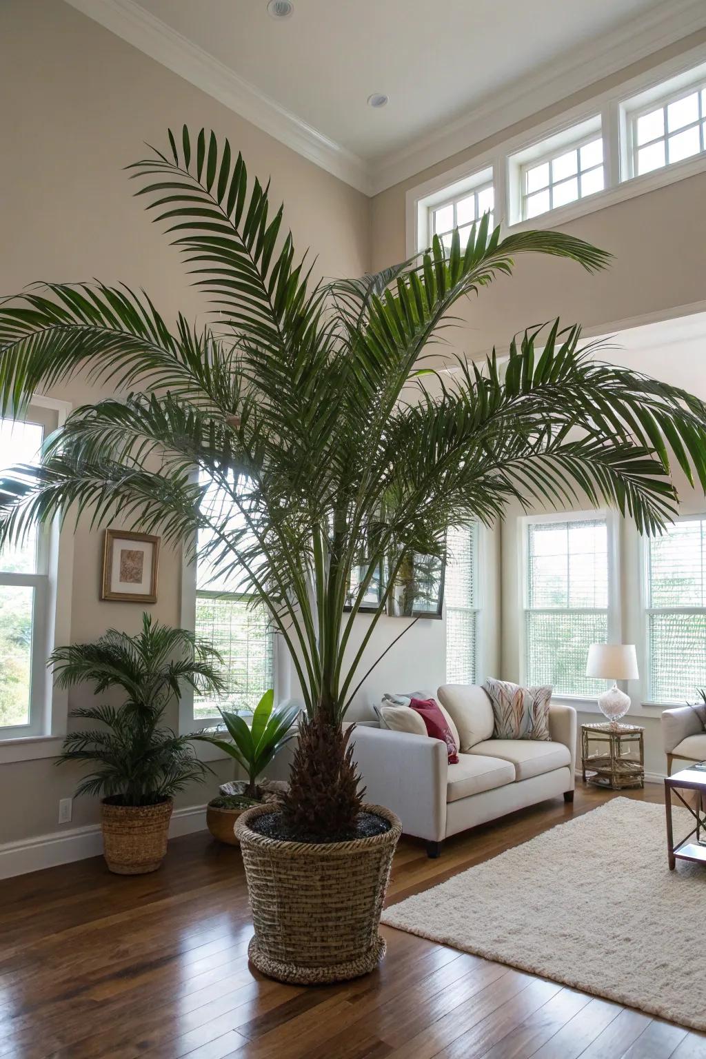 Lend dramatic panache to your area with a grandeur palm.