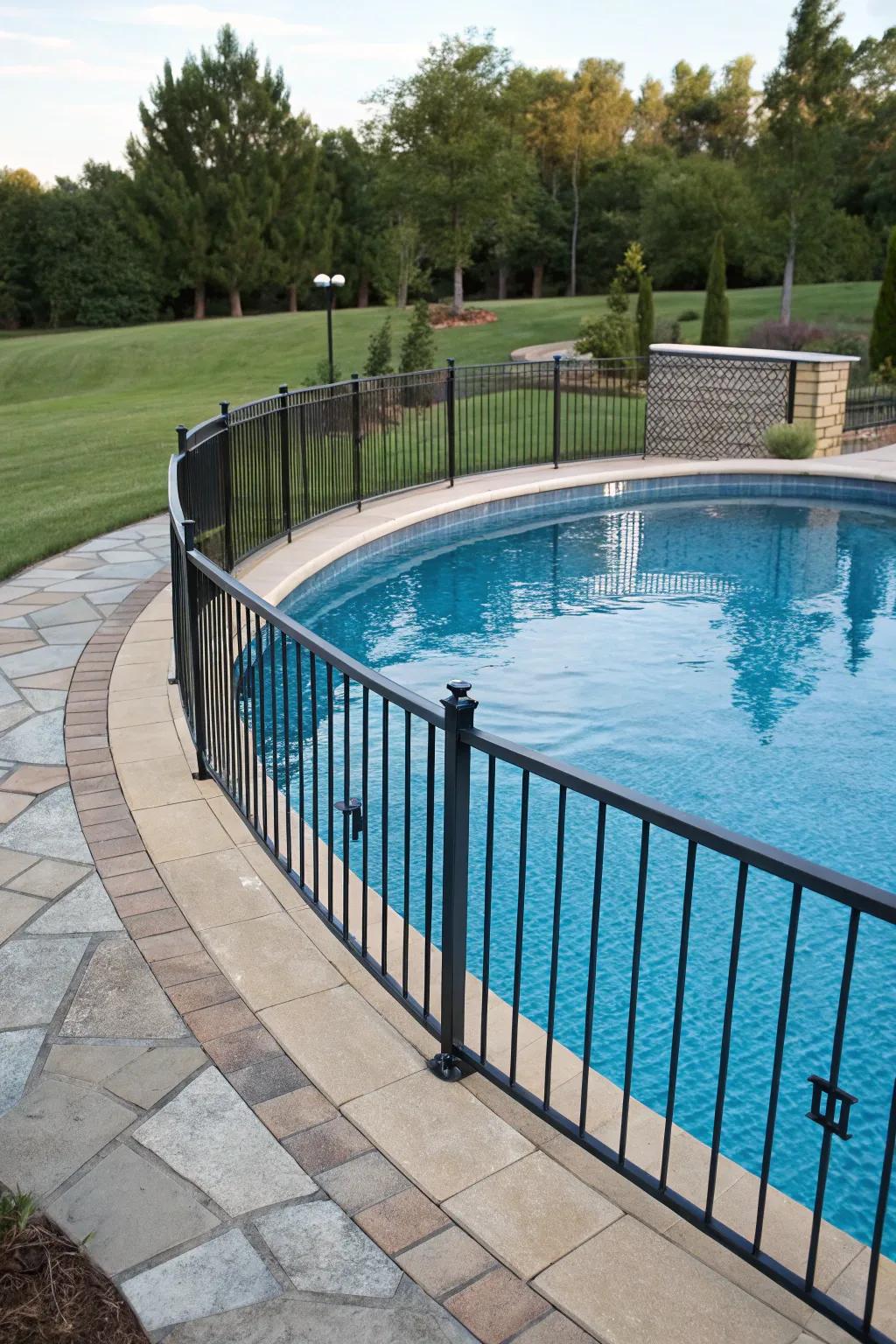 Curved surrounds introduce a gentle and inviting element to pool areas.
