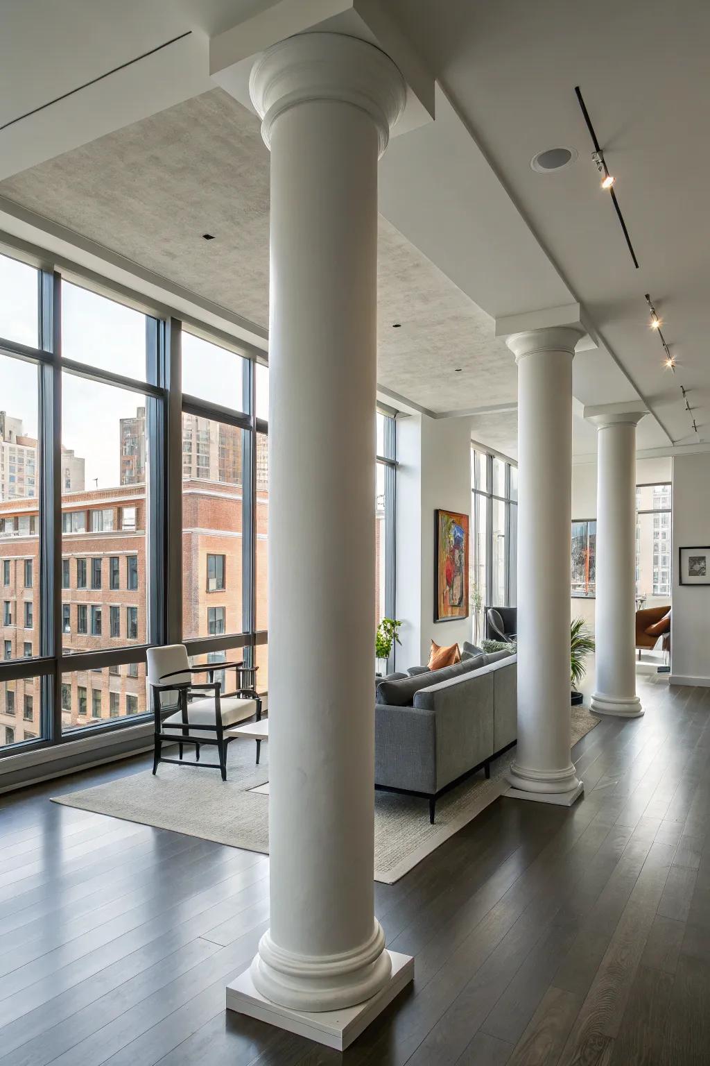 Minimalist columns provide subtle elegance.