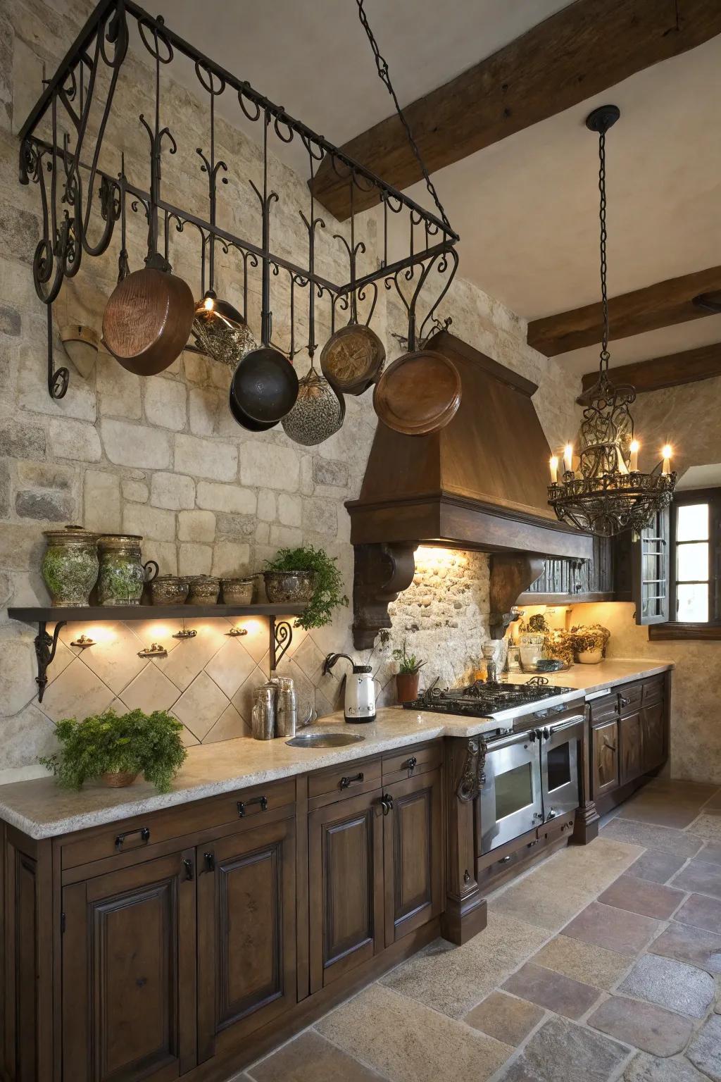 Wrought iron things add rustic style.