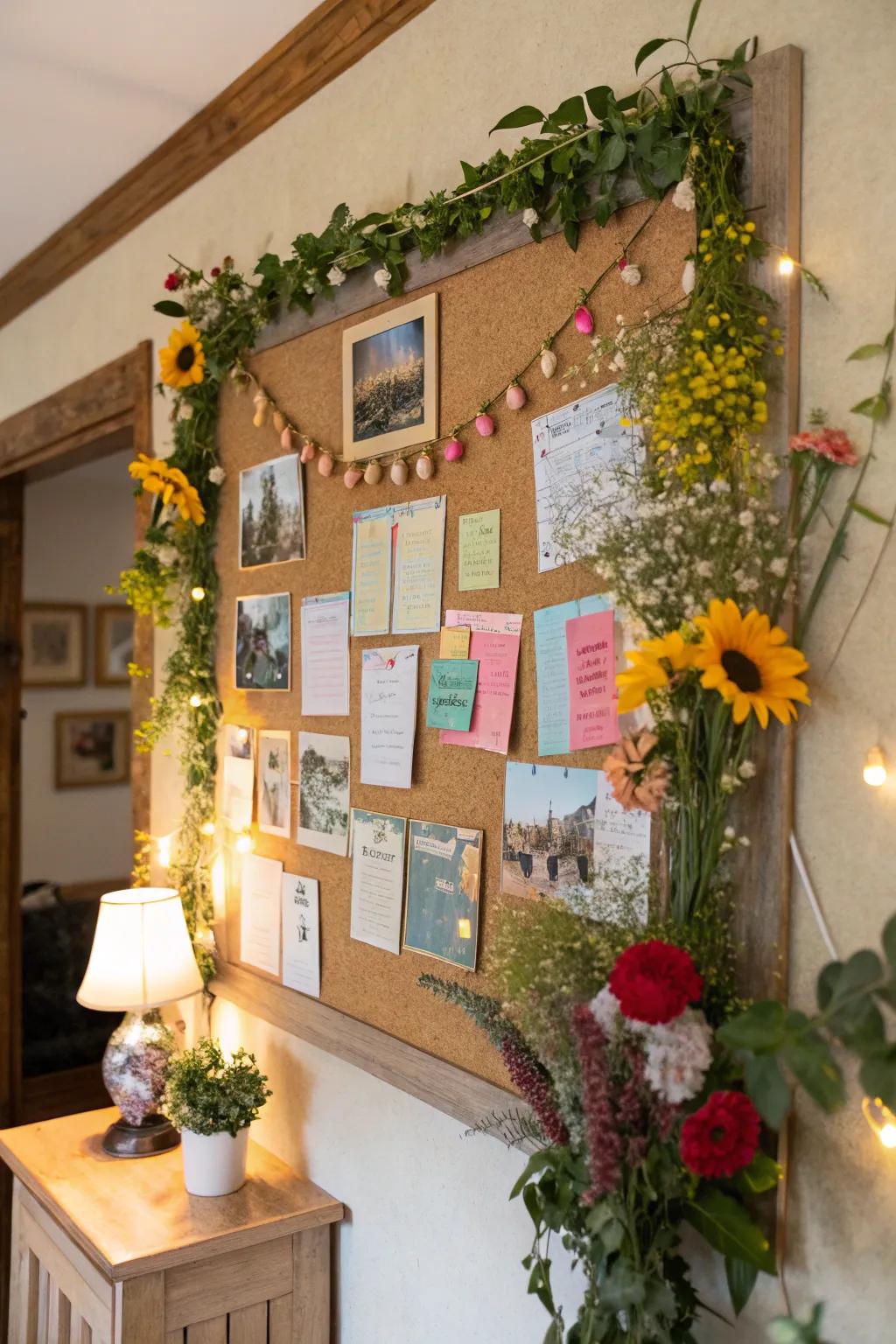 A wildflower-themed display board to brighten any space.