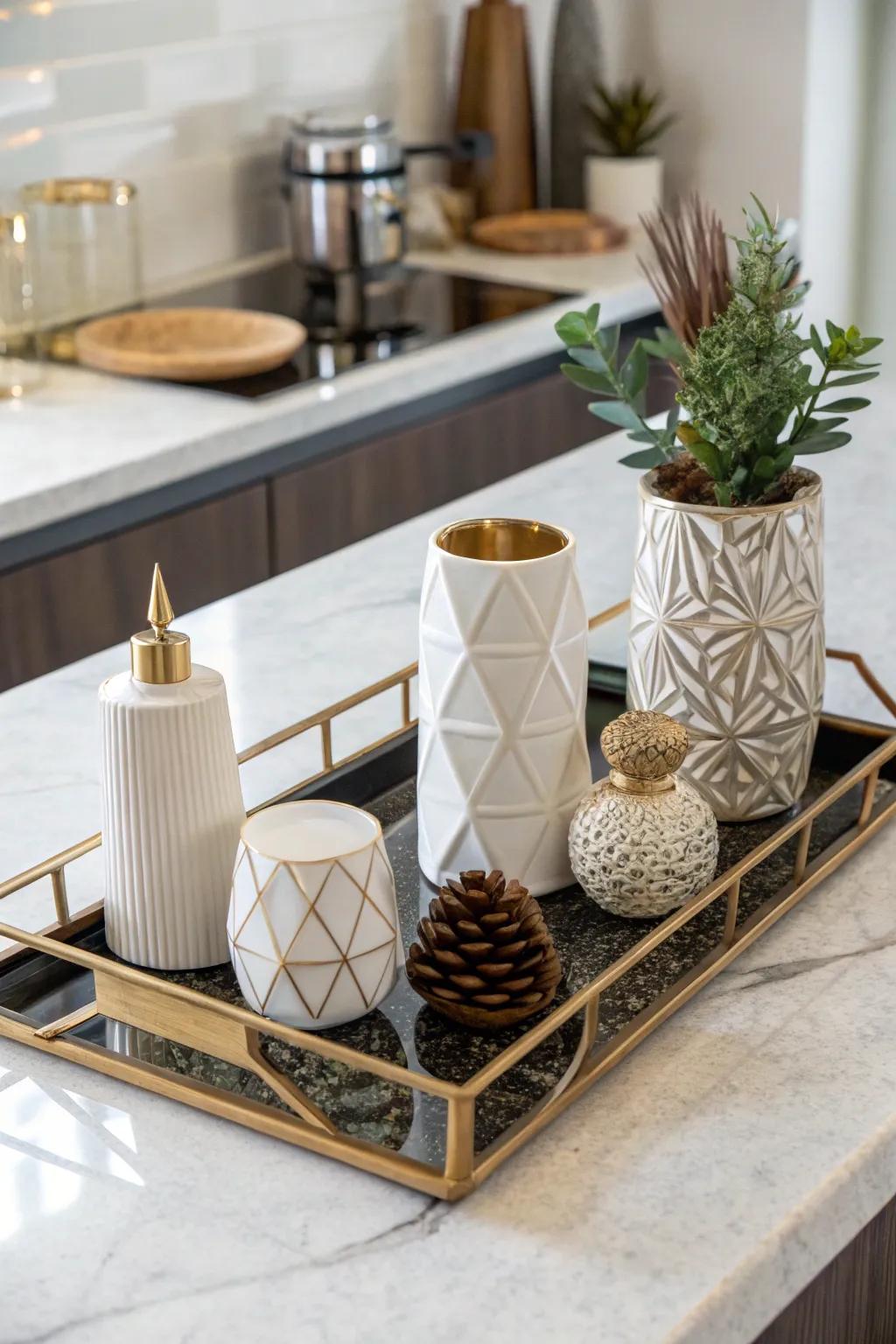 Geometric shapes provide an element of modern design to your cooking space.