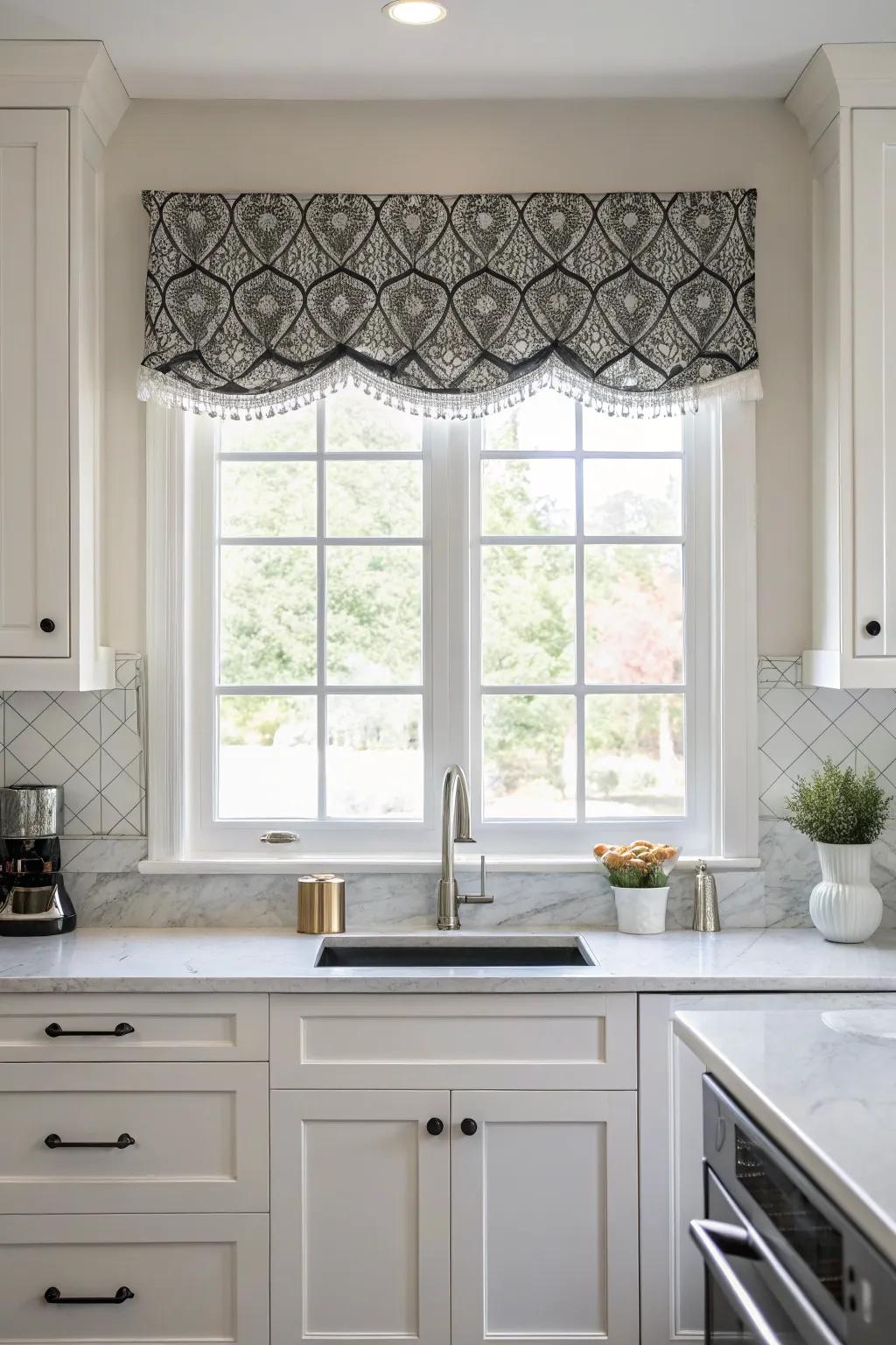 Achieve modern sophistication with single-shade valances.