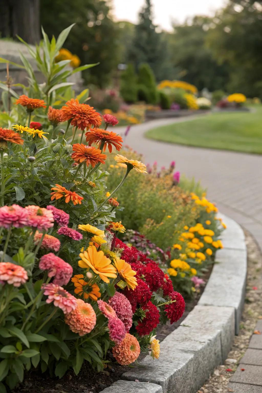 A seasonal flower bed keeps your garden vibrant year-round.