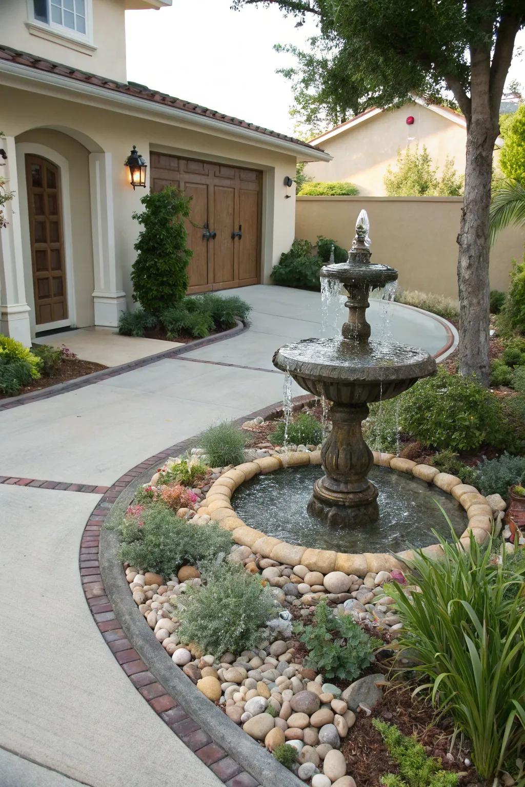 Water features add sophistication and tranquility.