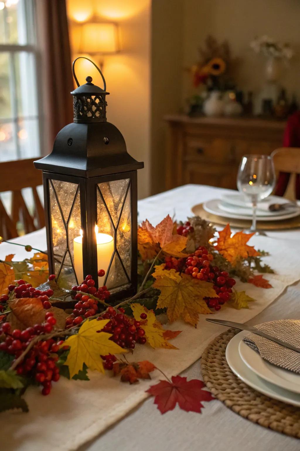 Lanterns create ideal table center decorations for any season.