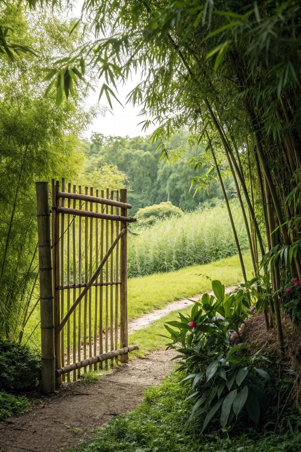 A bamboo entrance for a natural, exotic introduction.