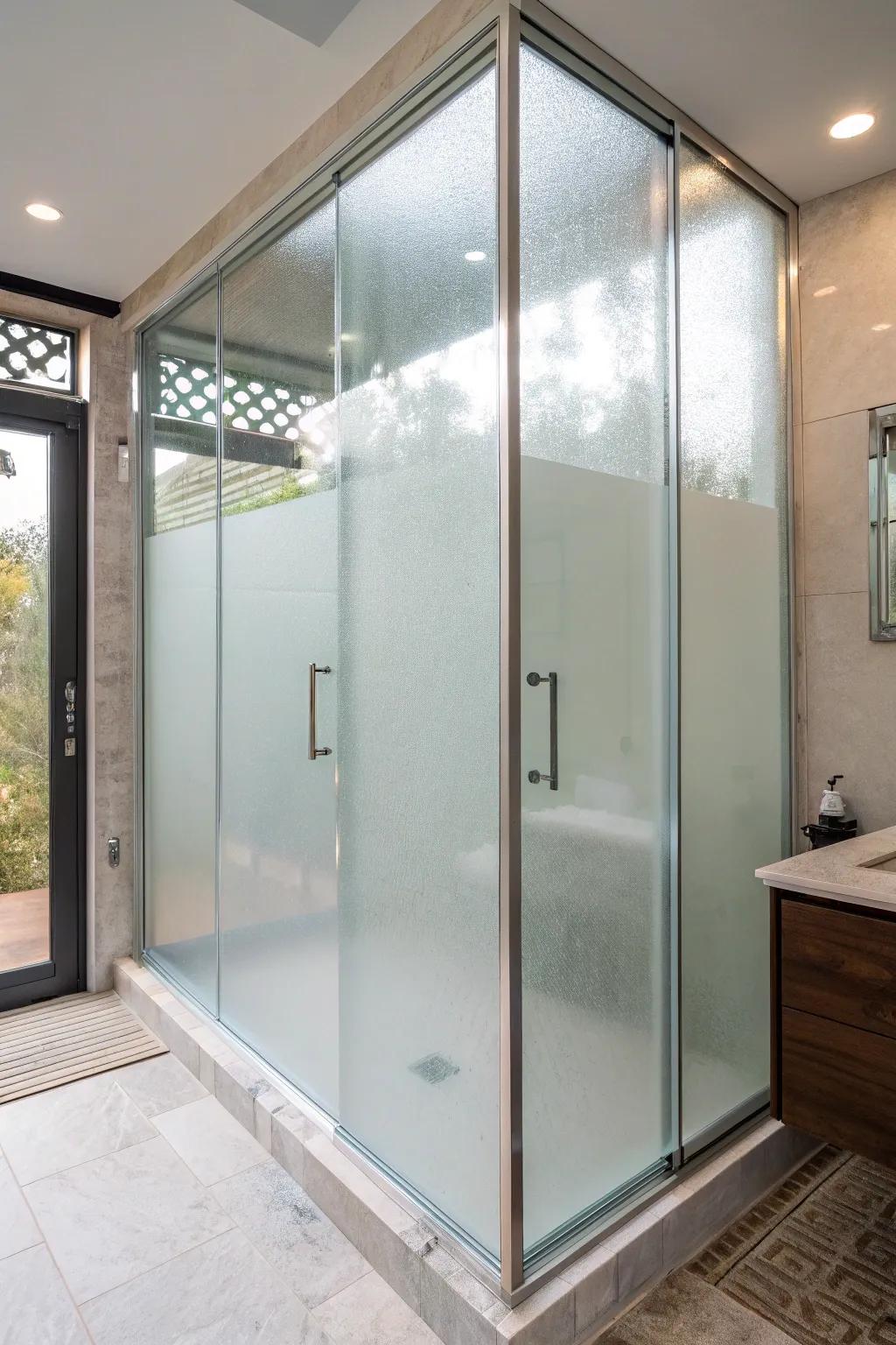 See-through glass makes for stylish privacy in your shower.