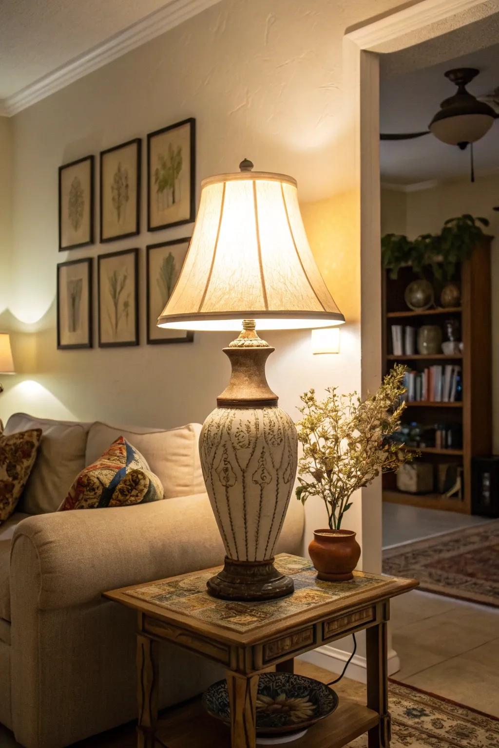 Accent lamps provide personal touches and emphasize specific areas.