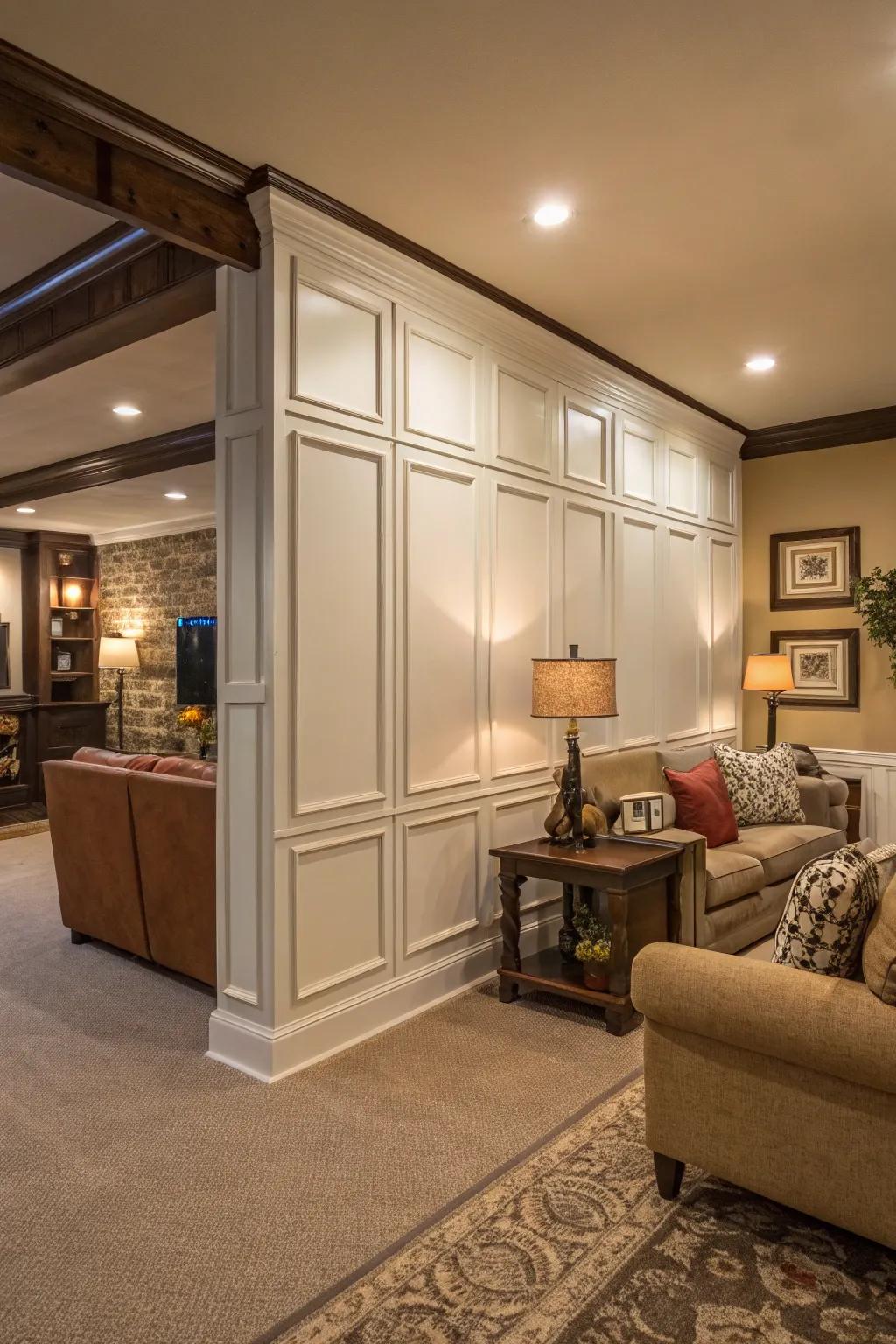 Paneling splitters offer a blend of privacy and openness in your living space.