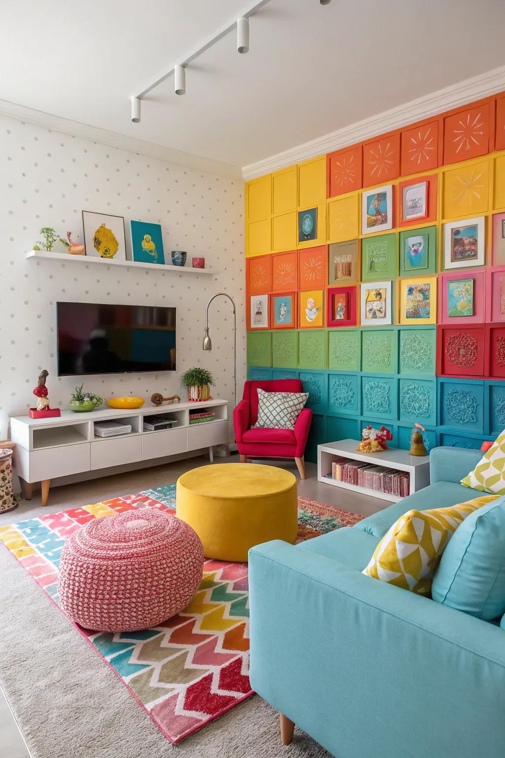 Color blocks bring energy and playfulness to your ornamentation.