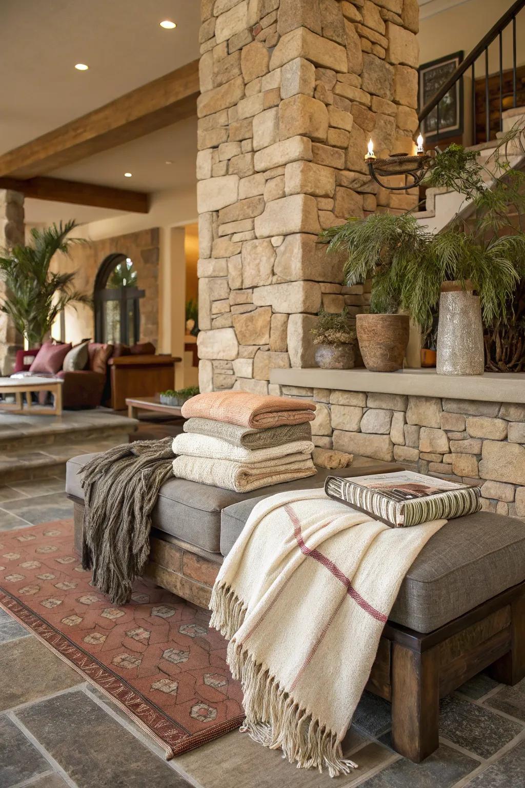 A textured entryway with depth and richness
