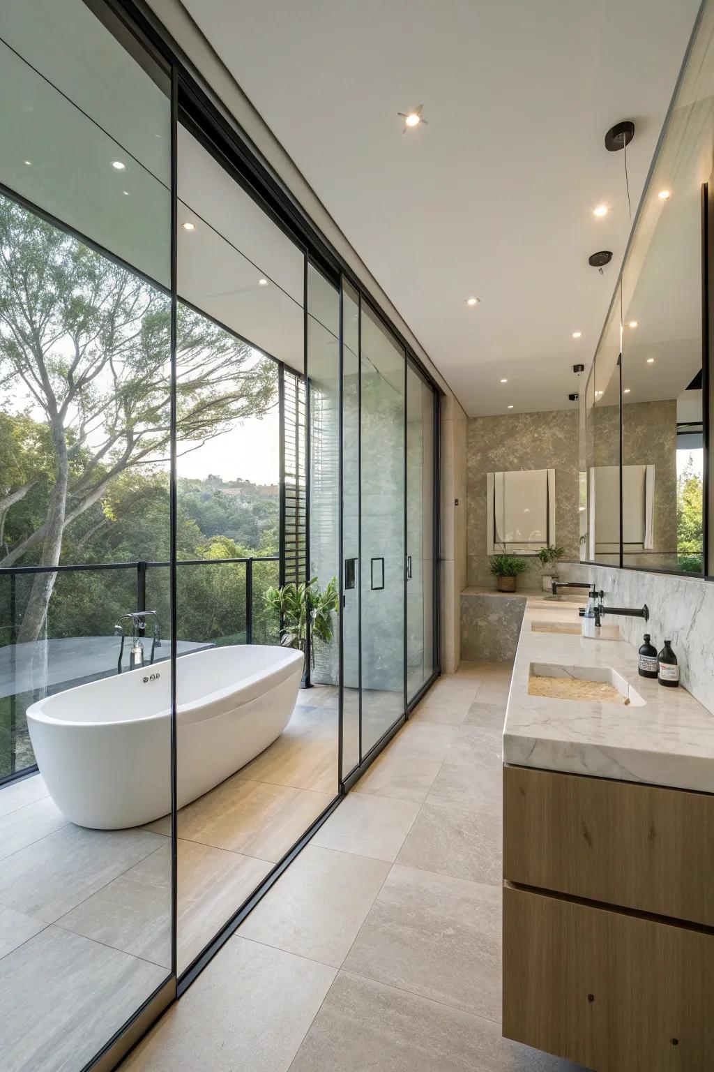 Creative utilization of glass sustaining an open feel.