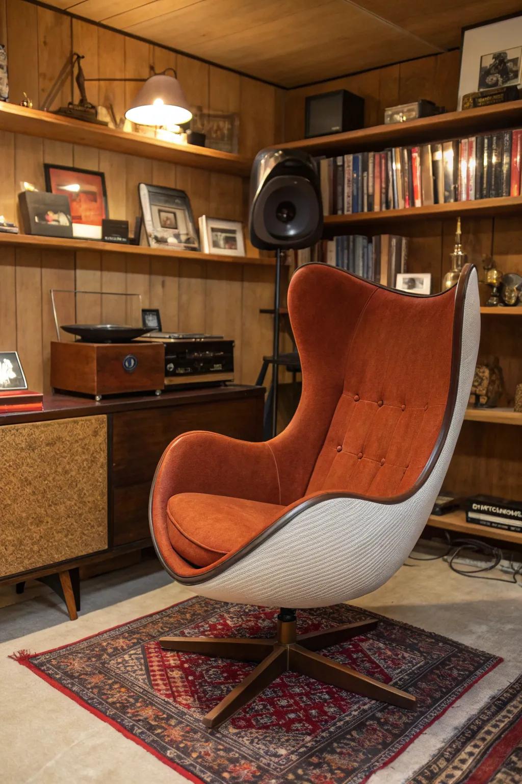 Make a statement with a retro egg chair.