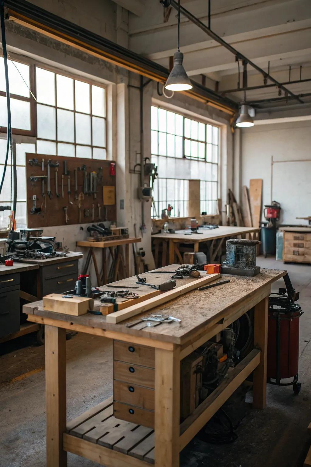 Foster artistic inclinations exhibiting a complete artisan loft.