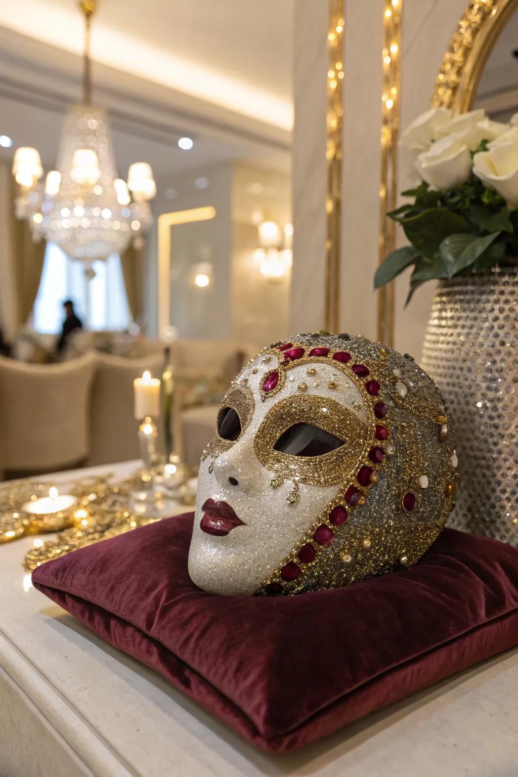 A stunning mask artwork radiating luxury.