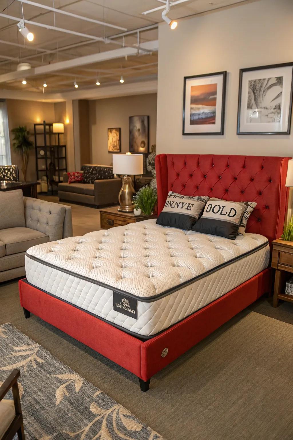 Add personality to your space with a main point headboard.