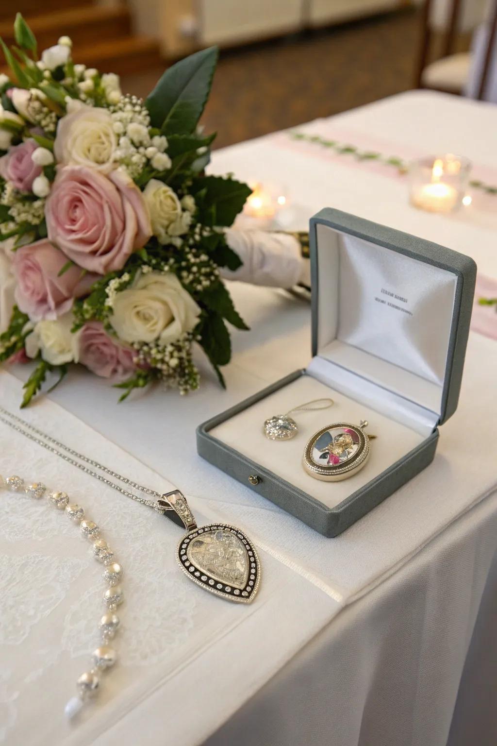 A jewelry item delivers a personal, intimate tribute.