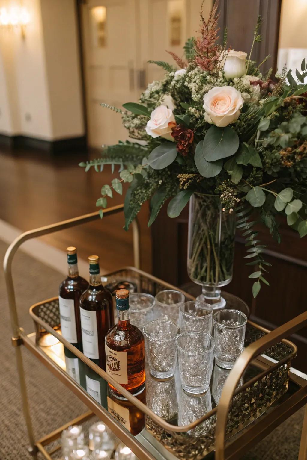 Whiskey connoisseur's bouquet, a spirited gift for whiskey fans.