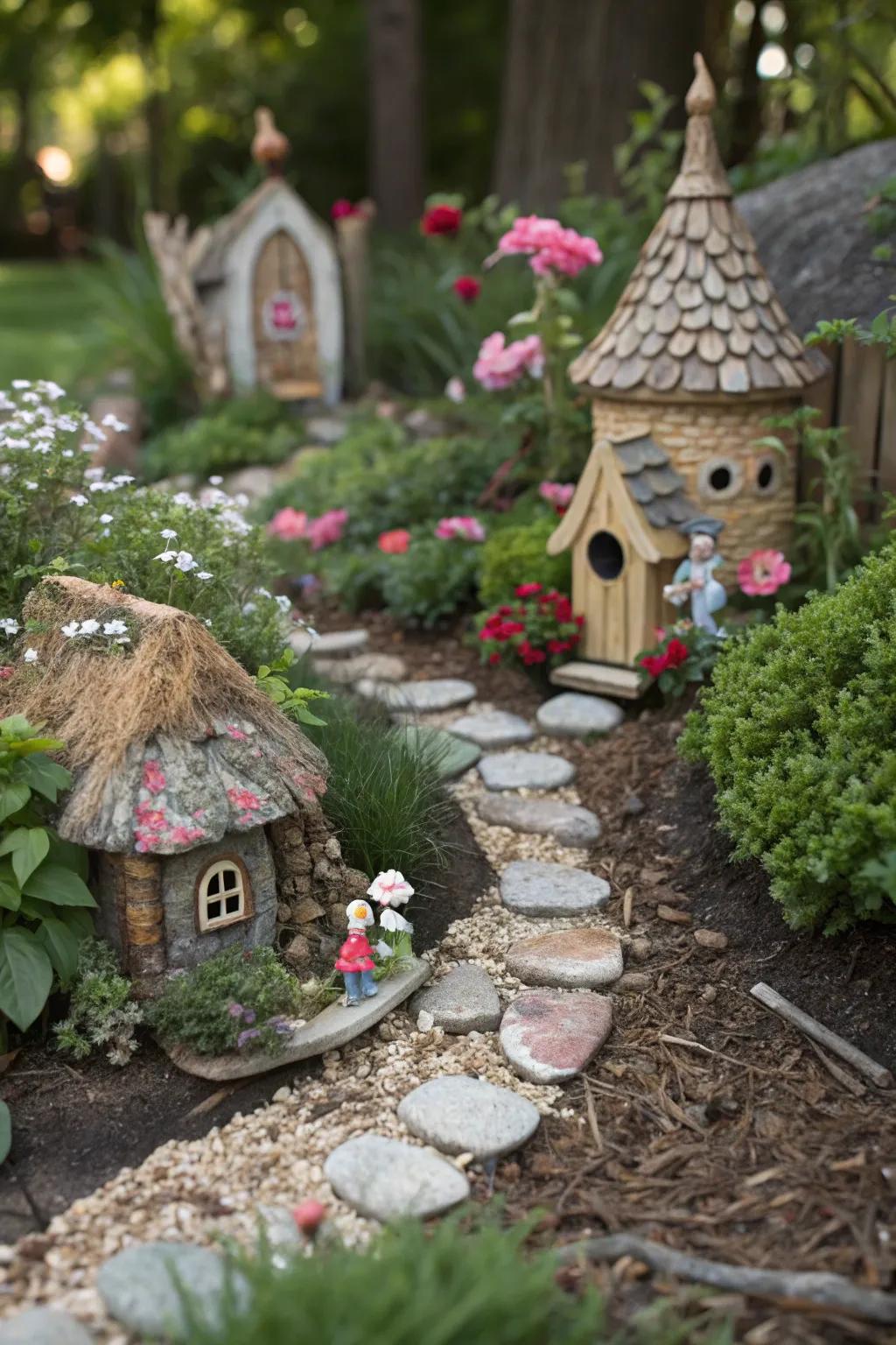 A fairy garden adds magic and whimsy to any outdoor space.