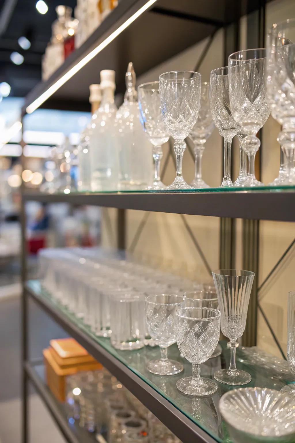 Create an airy feel with clear elements.