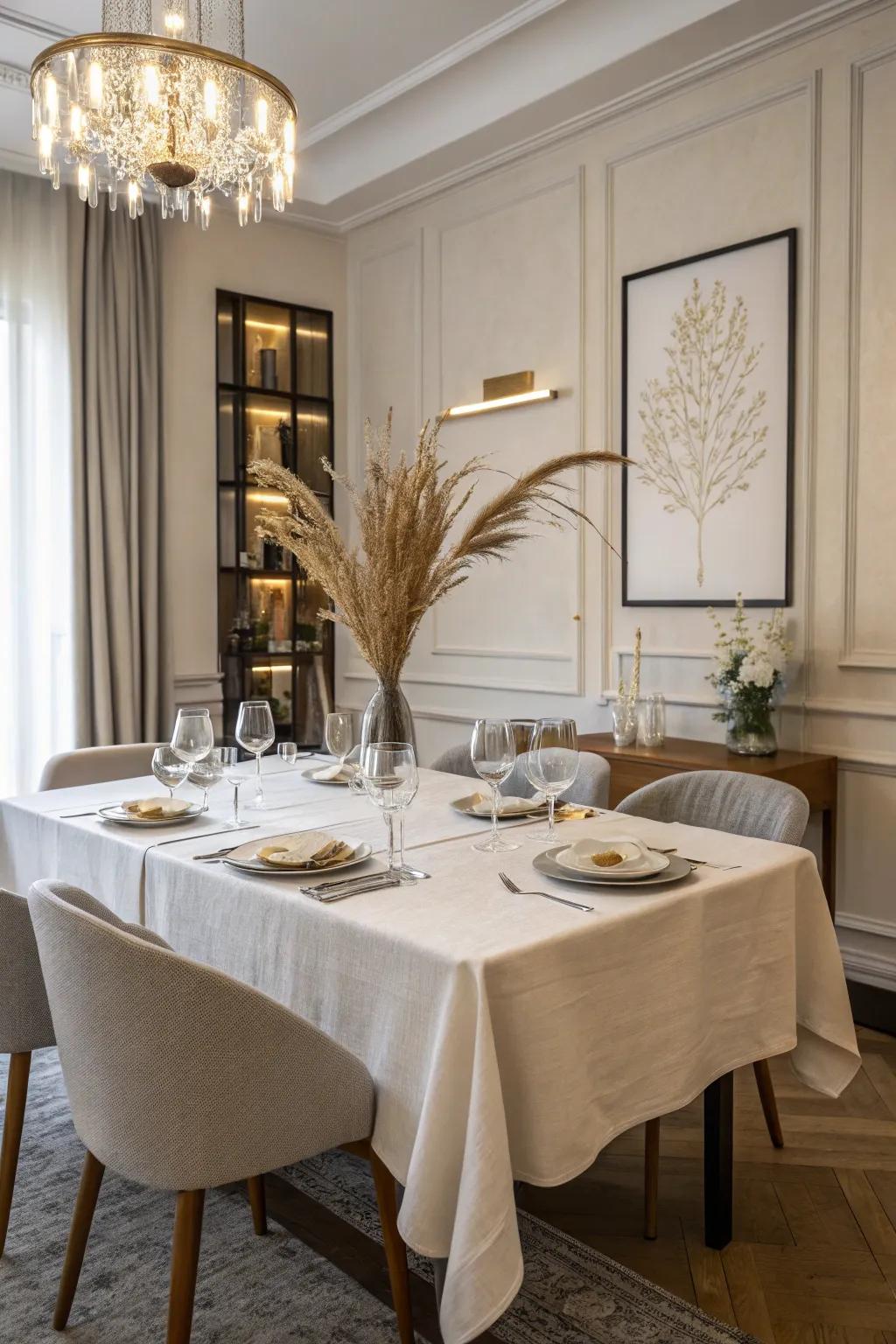 Understated beauty creates a refined eating atmosphere.
