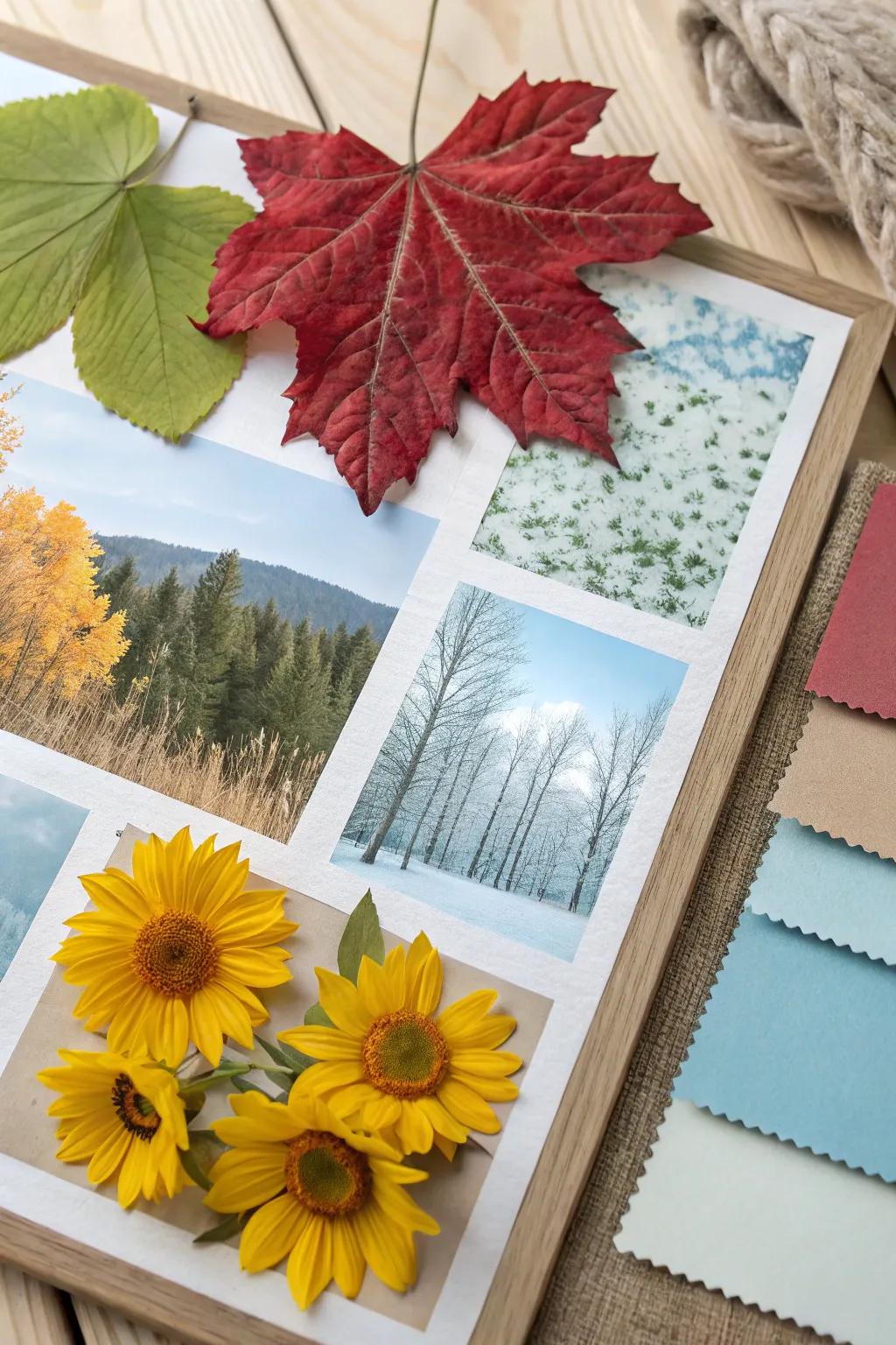 A temporal mood board mirroring the chromatic scales and textures of the temporal epoch.