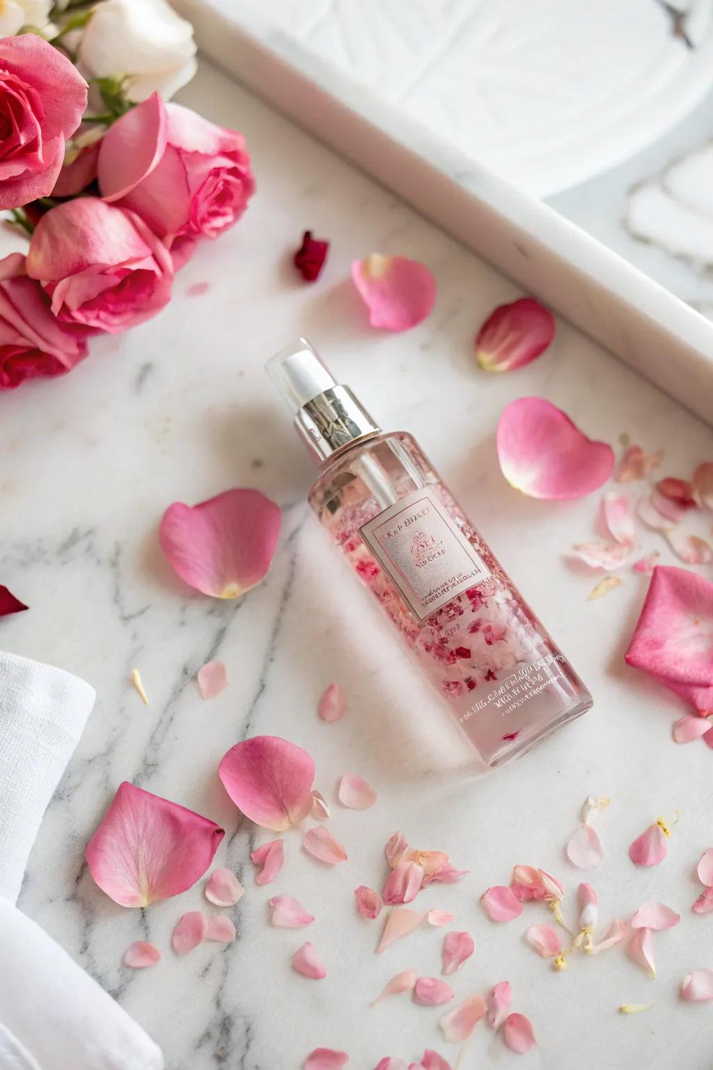 Refreshing Moroccan rose water perfect for skincare and relaxation.