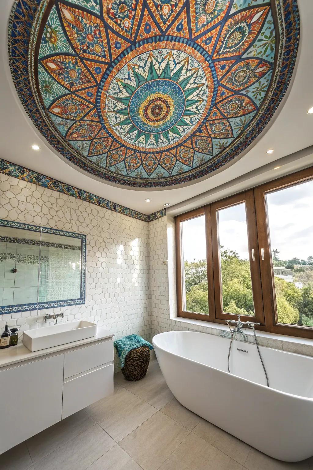 Elevate your area through a mesmerizing mosaic ceiling.