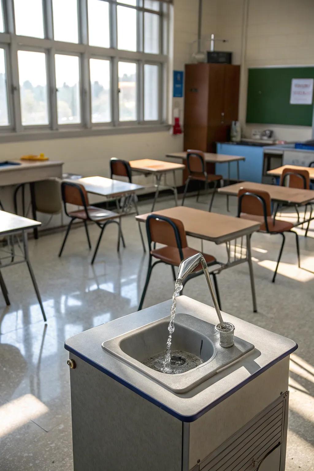 Aqueous components introduce a calming auditory encounter.