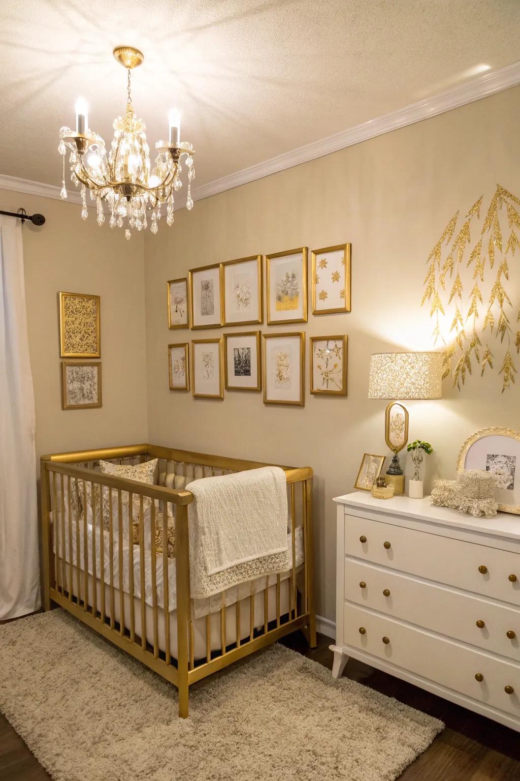 A nursery with a golden glow.