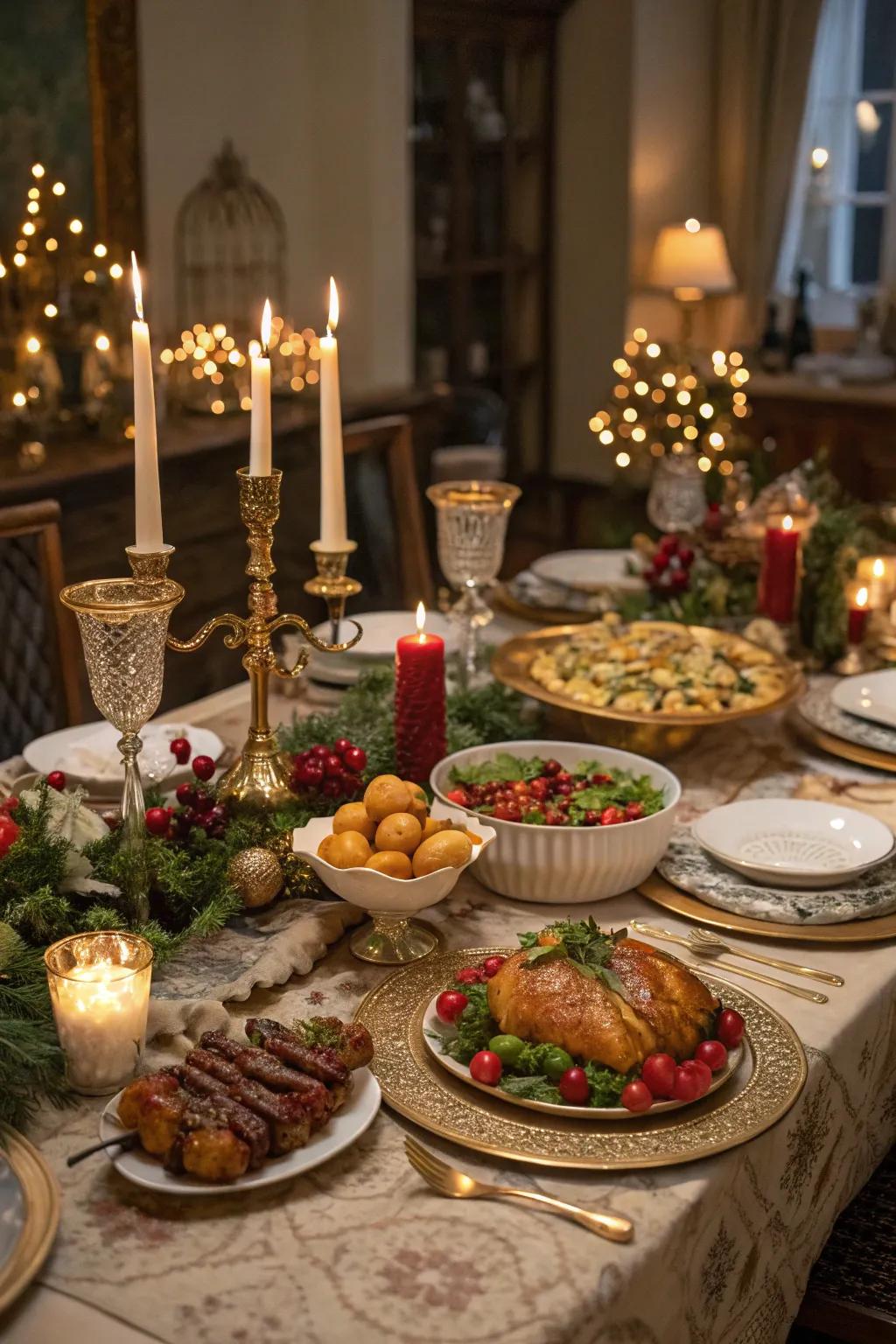 A lavish Twelfth Night feast, celebrating the end of the holiday season.