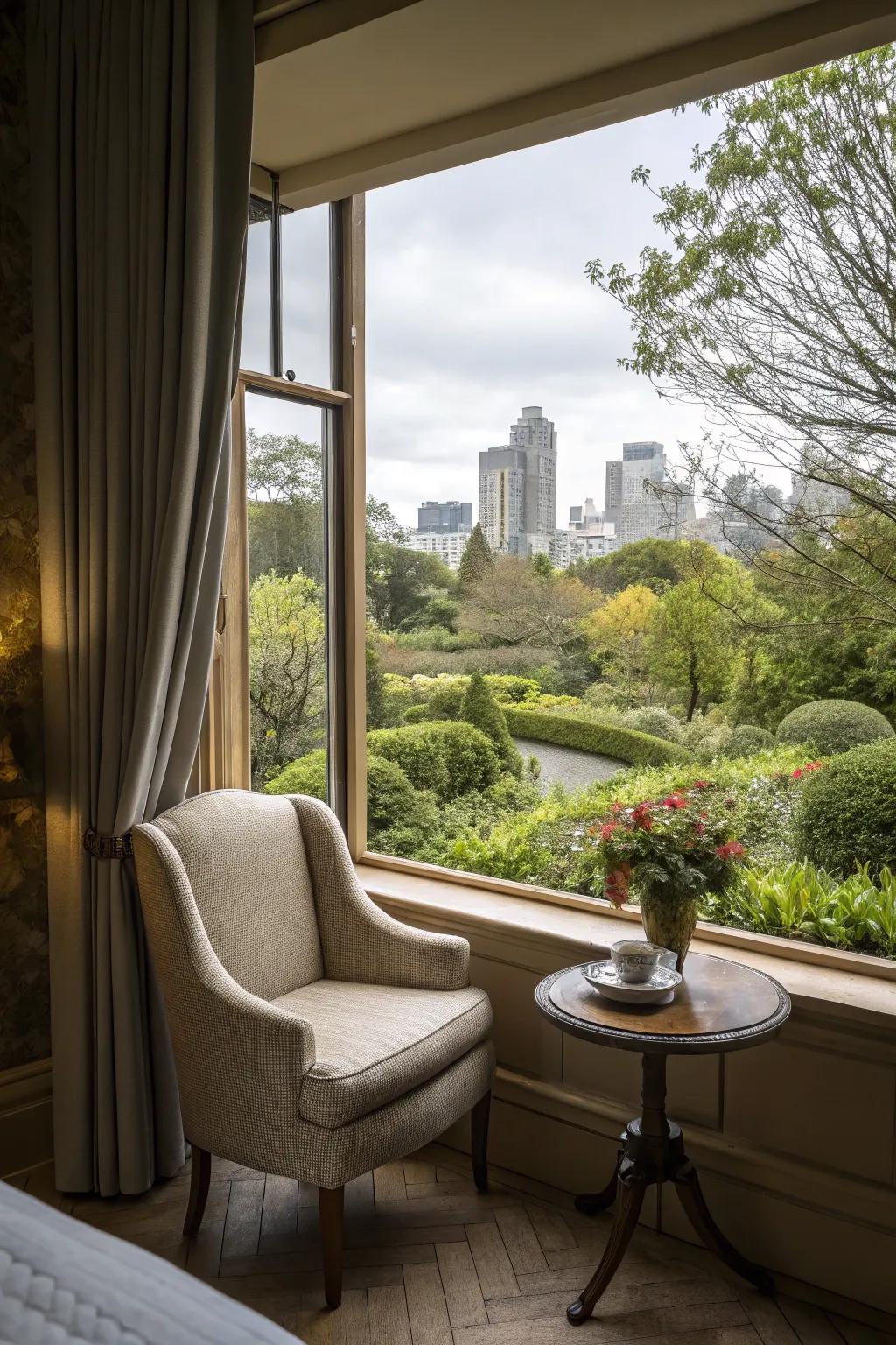 A nook with a stunning view, offering a perfect blend of comfort and scenery.