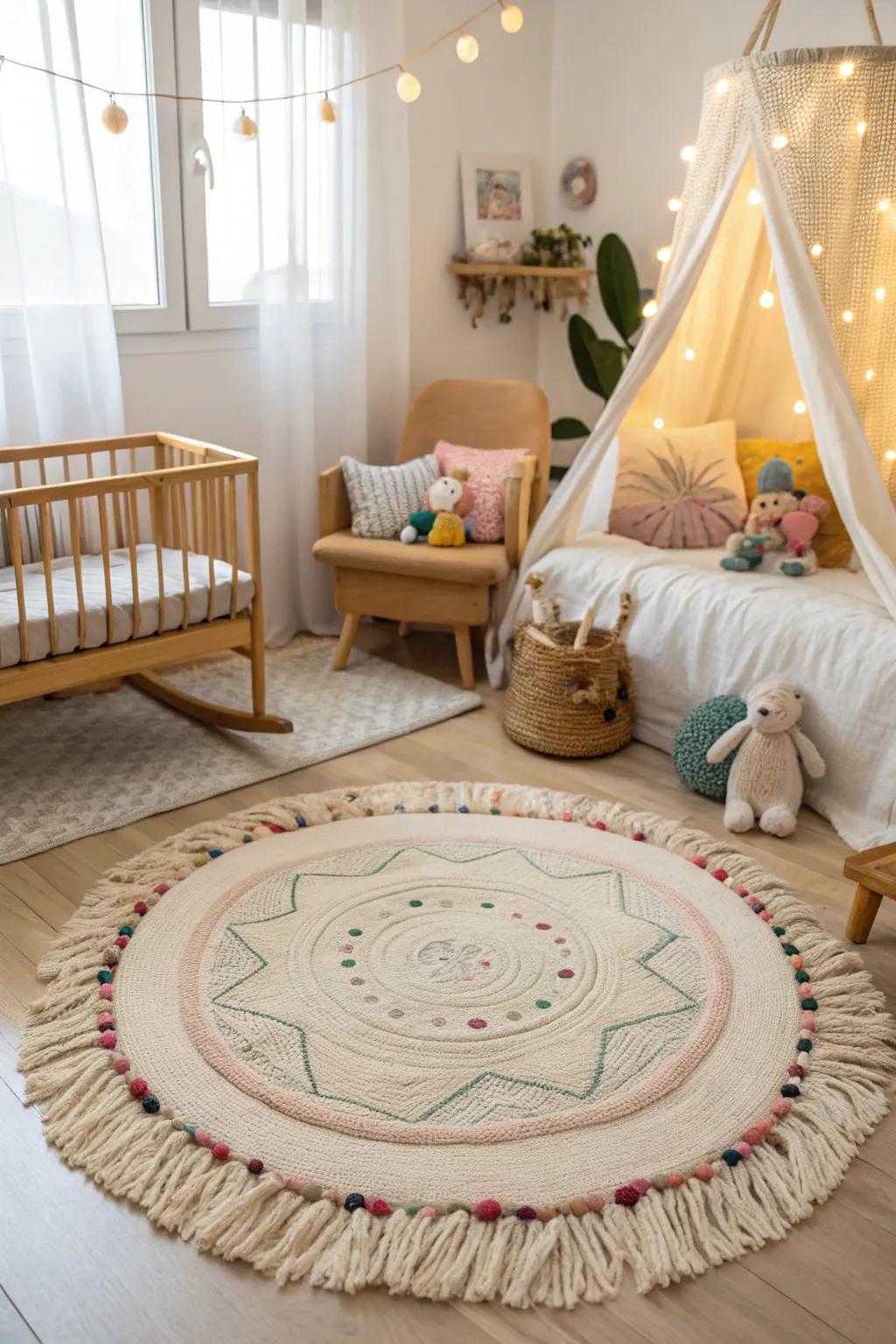 Accents add a fun and playful element to the nursery.