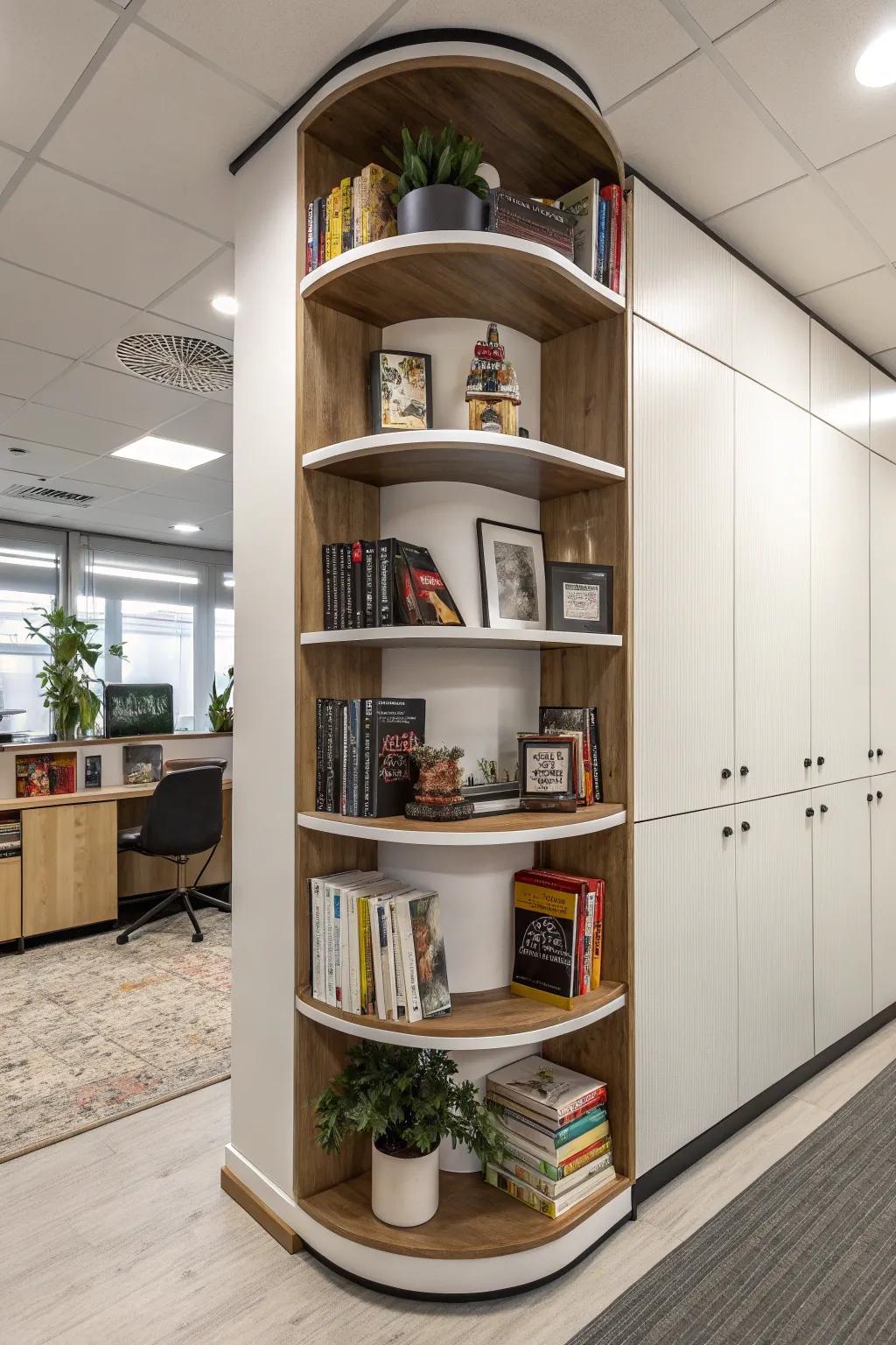 Revolving expanses merge functionality with a playful element.