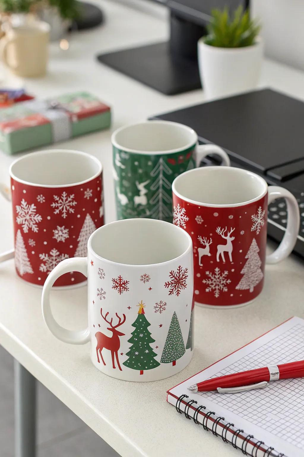 Christmas cups offer both warmth and decorative charm.