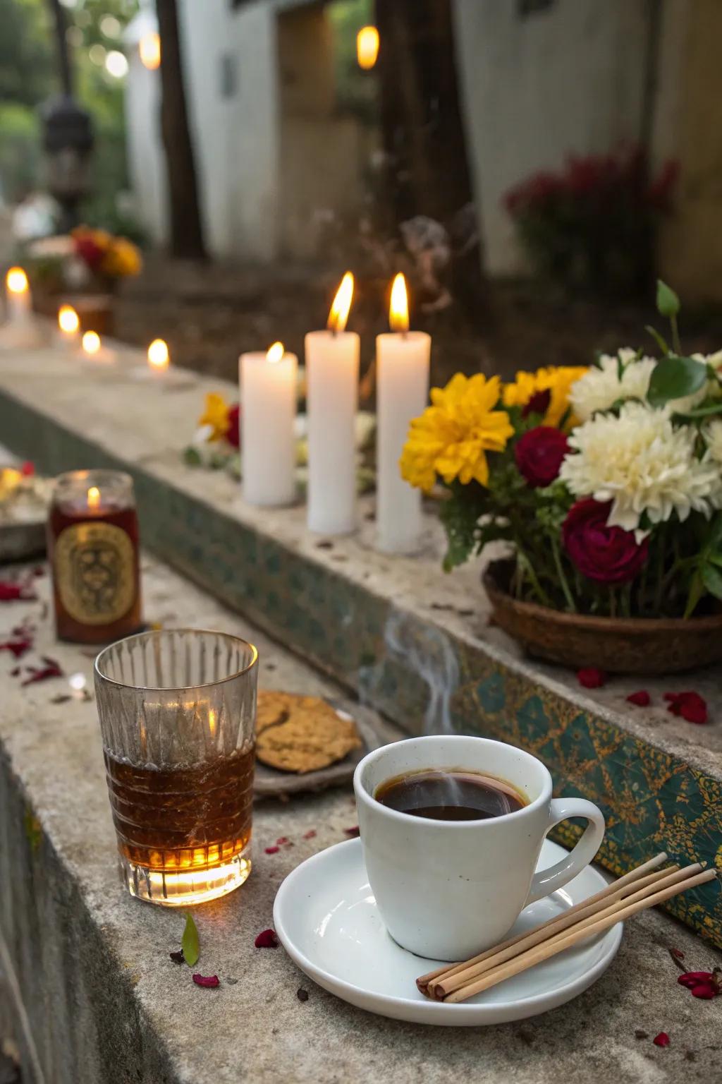 A treasured drink on the ofrenda is a distinct tribute to your loved one.