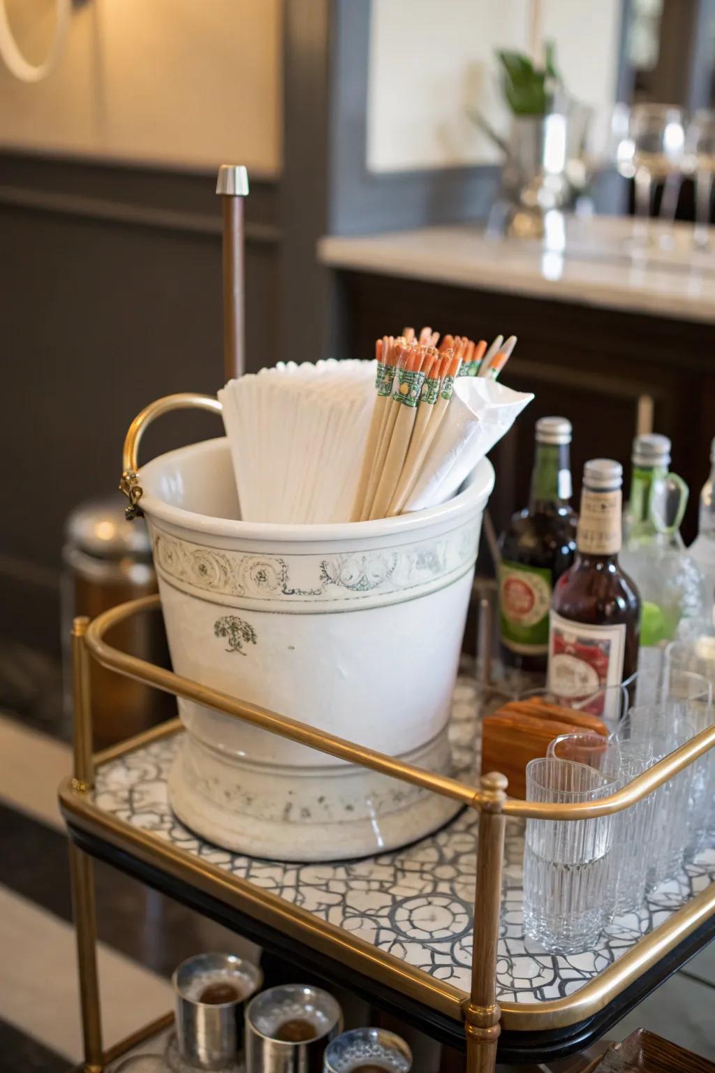 Add a dash of elegance to your bar cart with a vessel.
