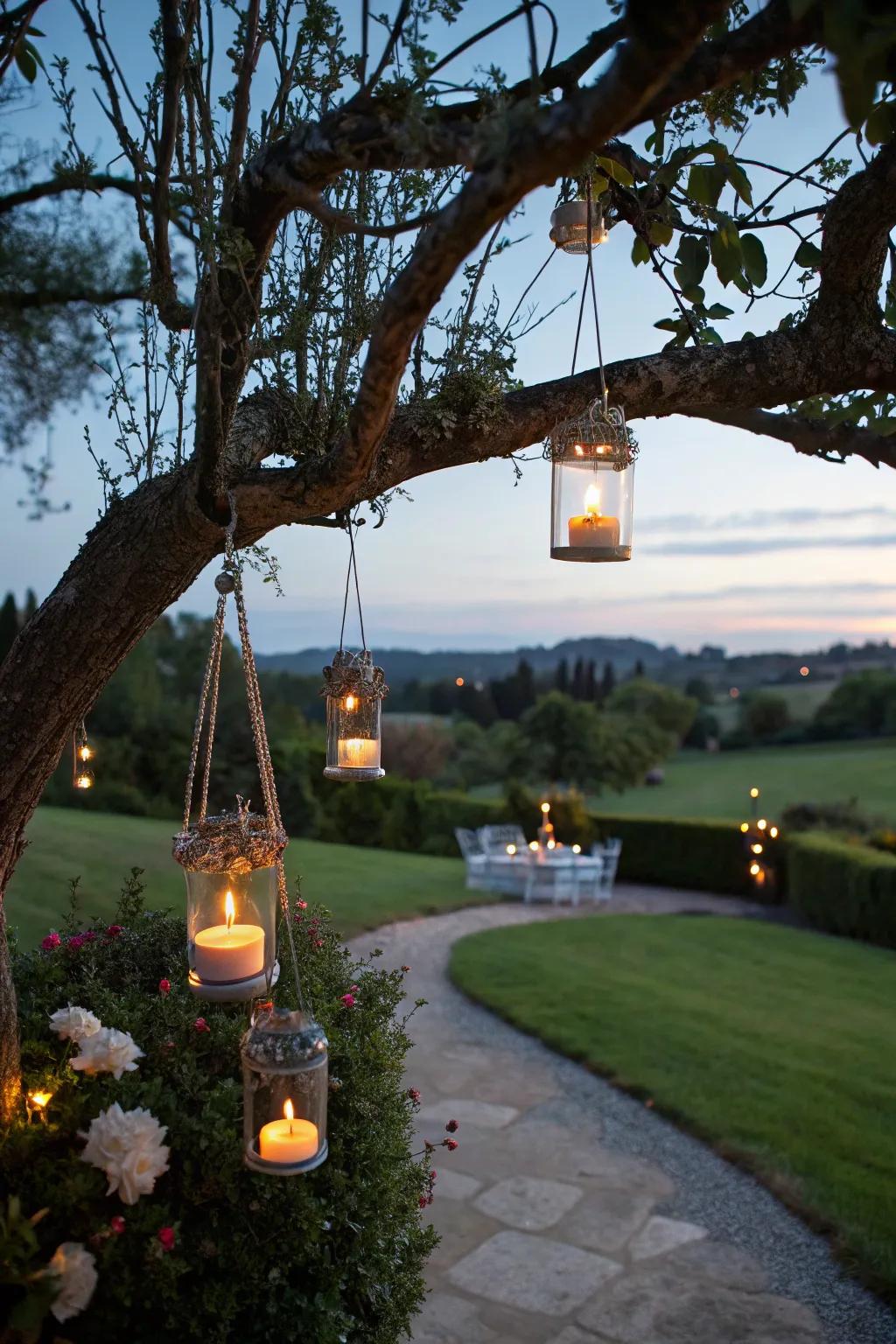 A miniature light display adds height and interest to your decor.