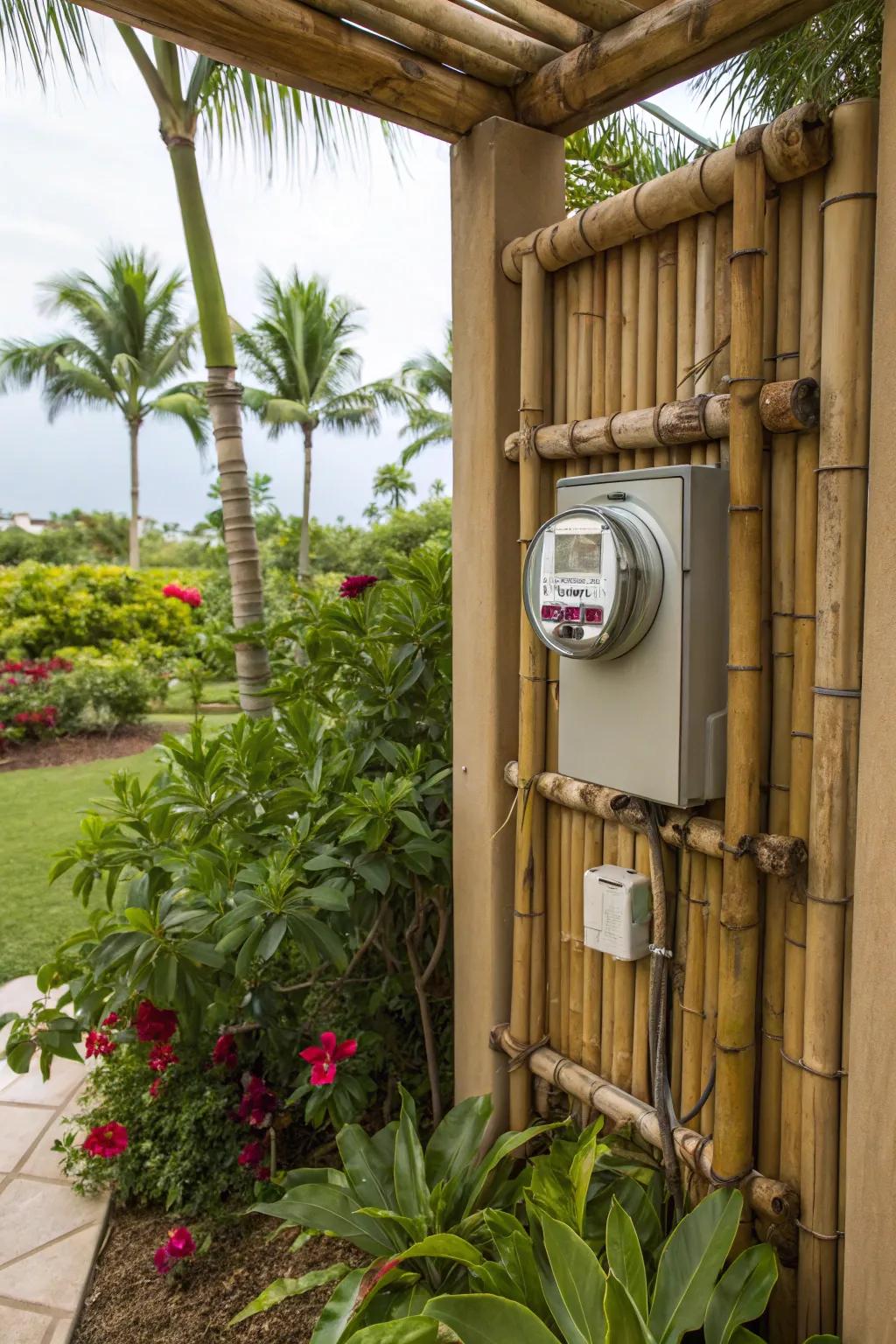 Bamboo enclosures furnish an exotic and eco-conscious cover.