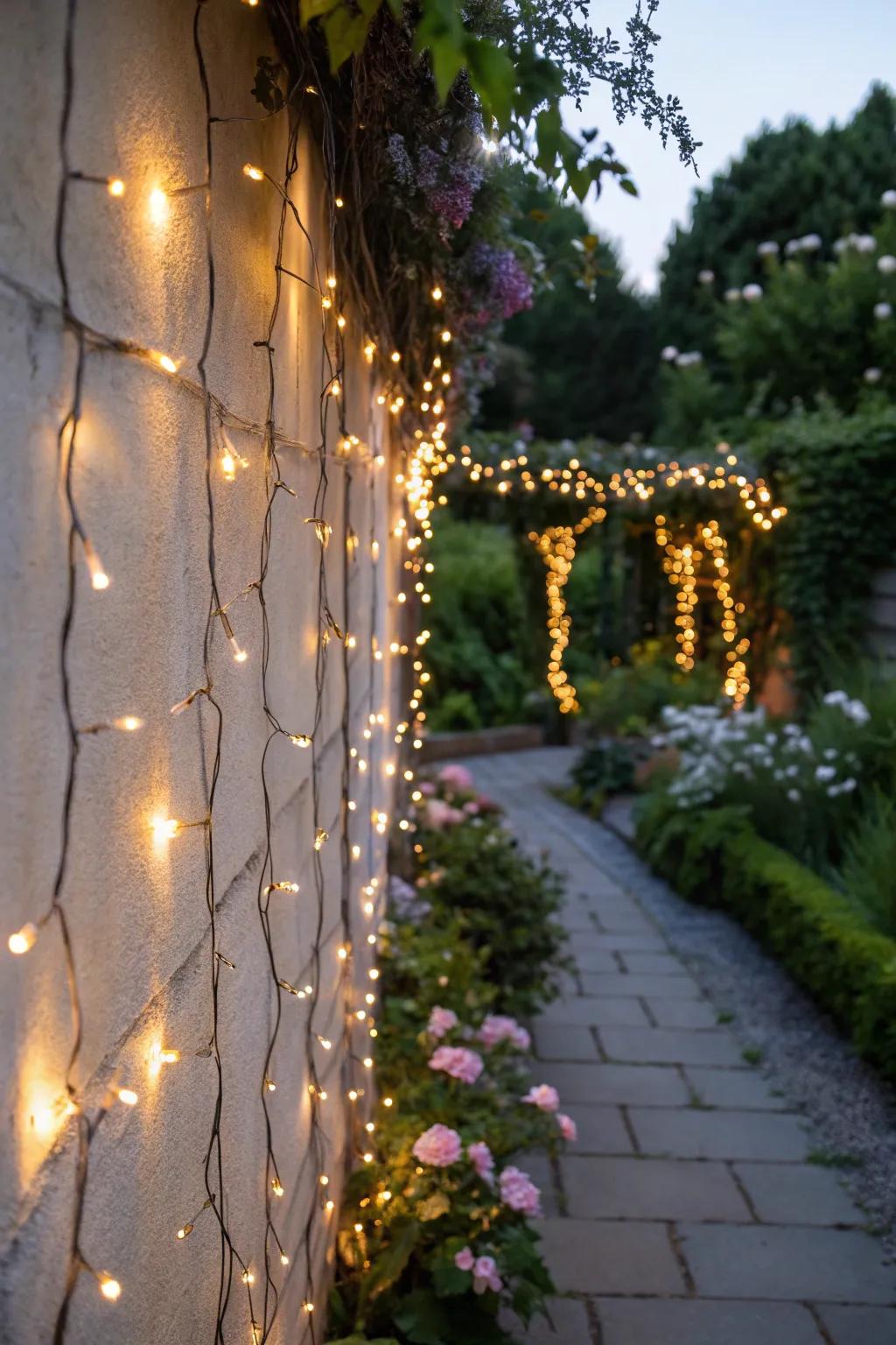 String lights add a whimsical and enchanting ambiance.