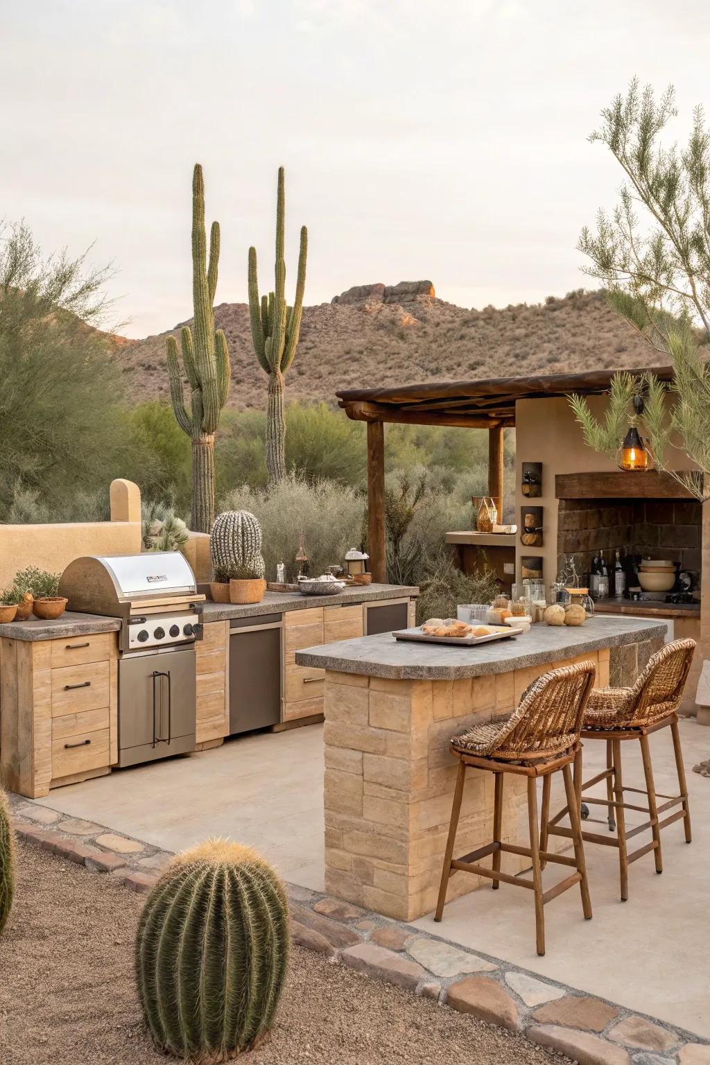 Earthy tones help your kitchen blend with the natural landscape.