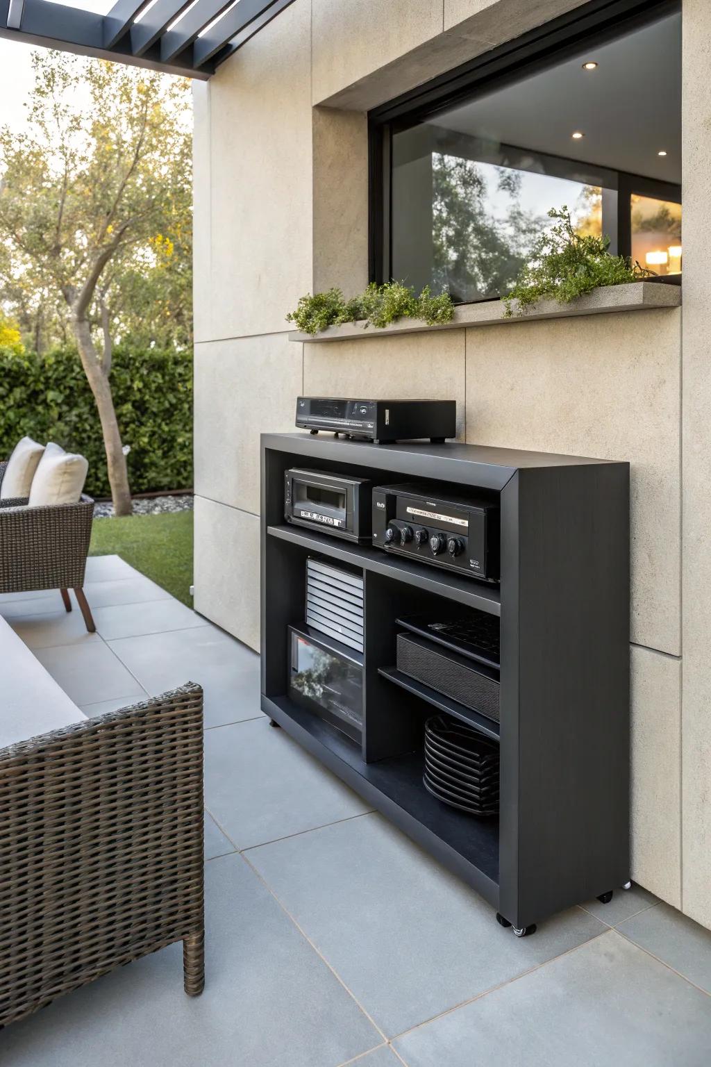 Wall-mounted cabinets deliver a sleek and area-saving solution.